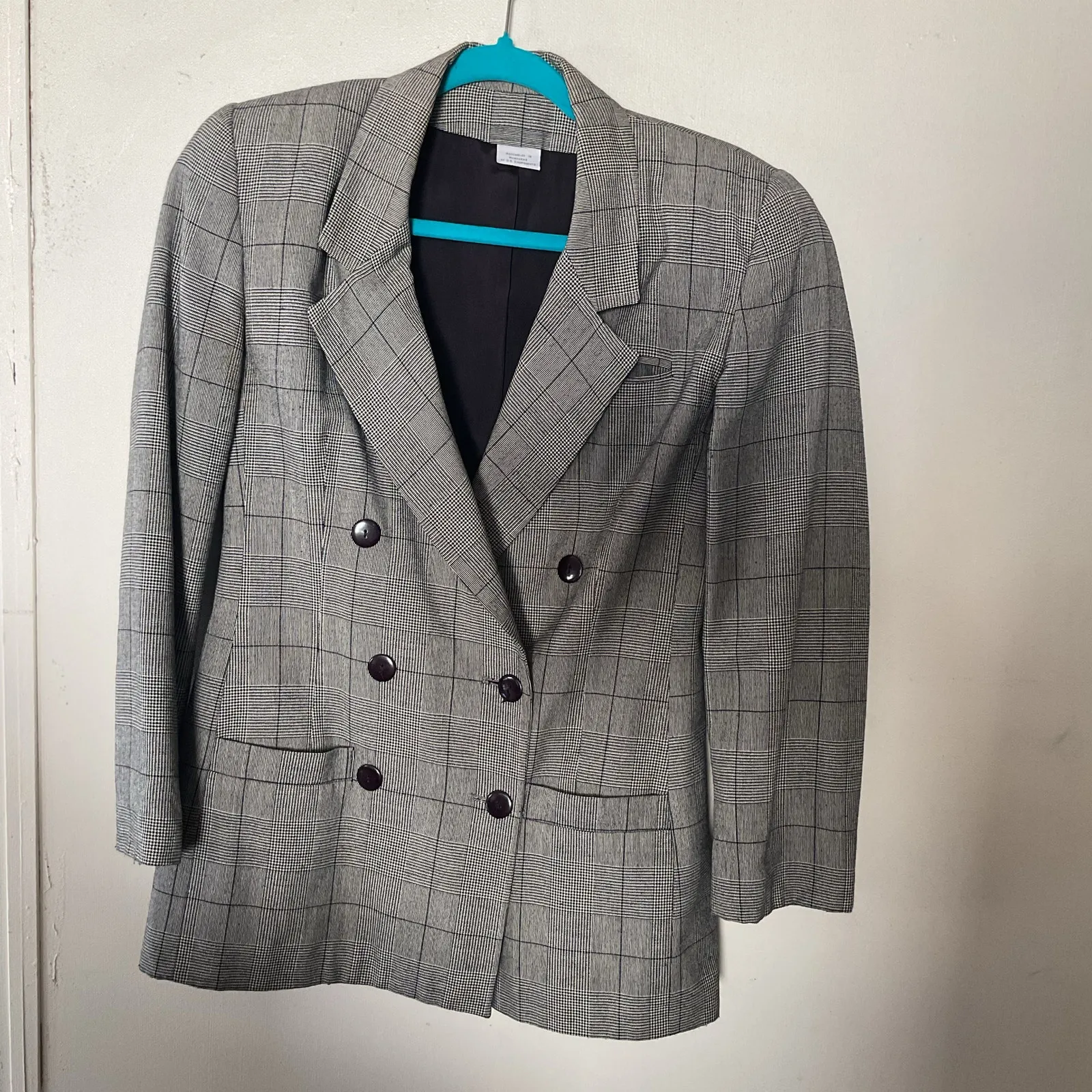 80s/90s Oleg Cassini Plaid Power Suit Skirt Set Women’s Blazer + Skirt Vintage S - Image 8