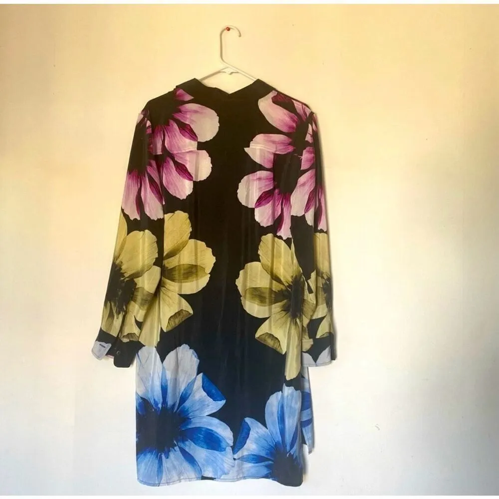 Equipment black Kerry silk flower floral dress size medium - Image 3