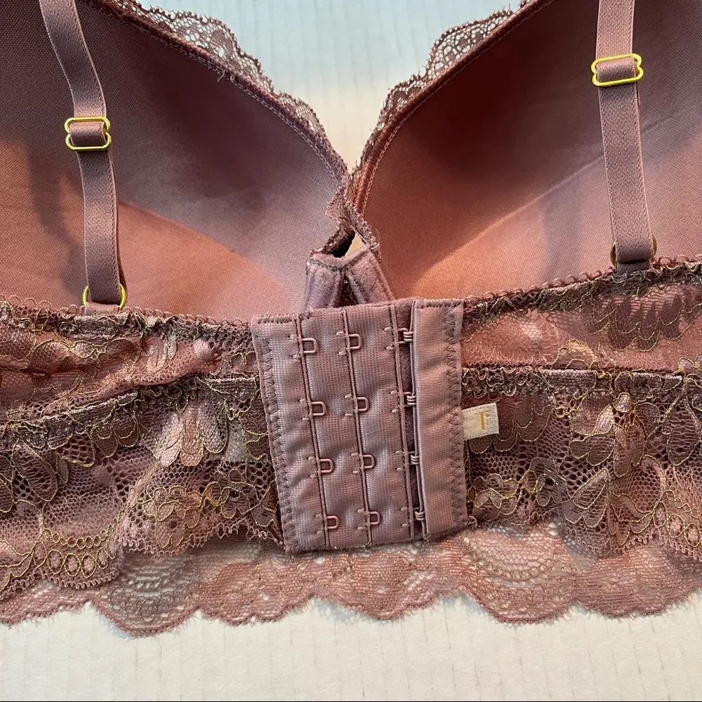 Thalia Sodi Bra Lavender Metallic Longline Lace Underwire Bra Sz 38C EUC - Image 7