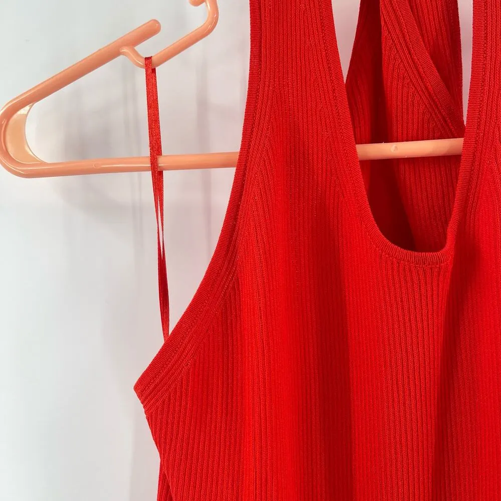 NEW MODERN CITIZEN Ally Dress Size Extra Large Ribbed Red Rib Twist Neck NWOT - Image 7