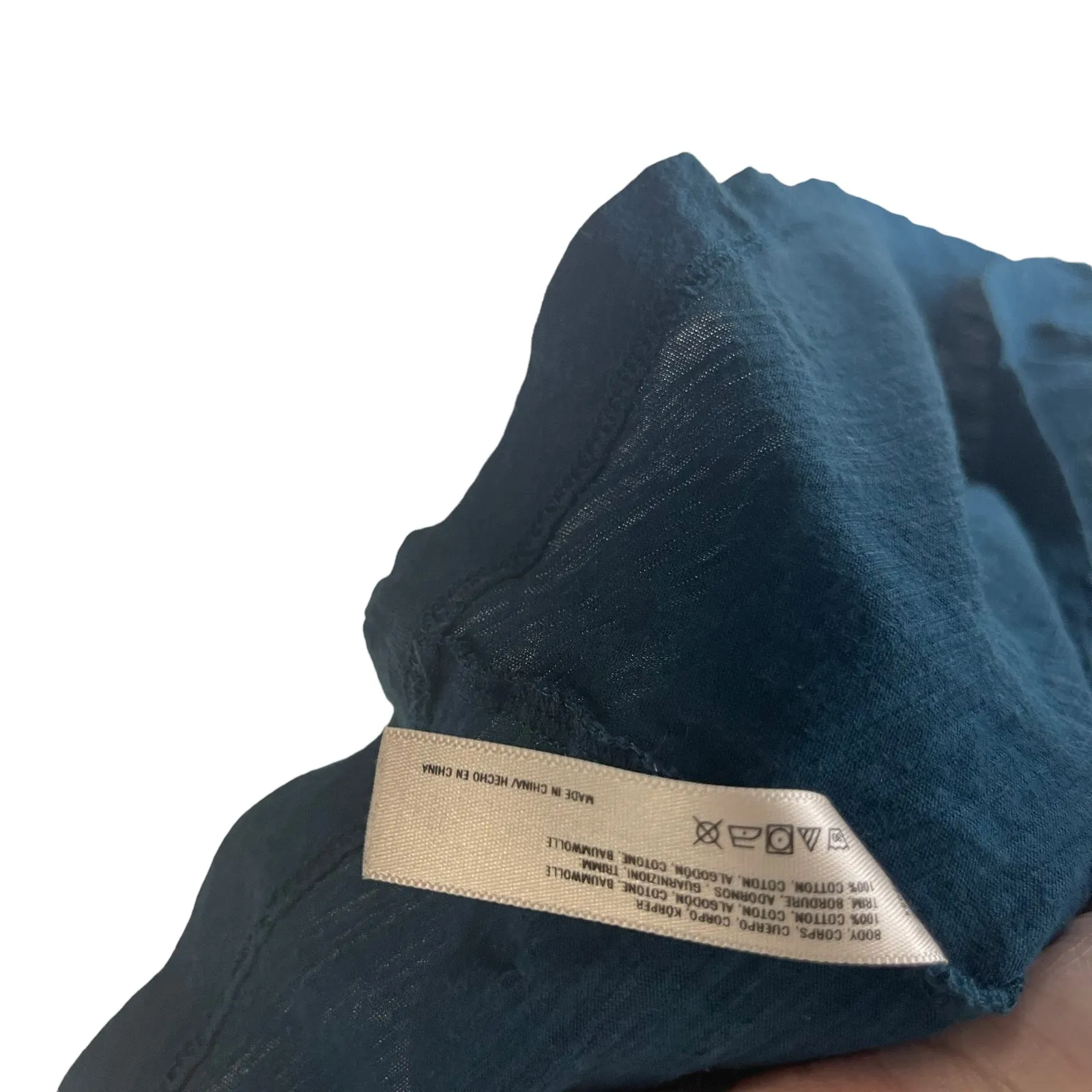 Anthropologie Eloise Size XS Blue Crochet Sleeve Blouse Boho Cottage - Image 6