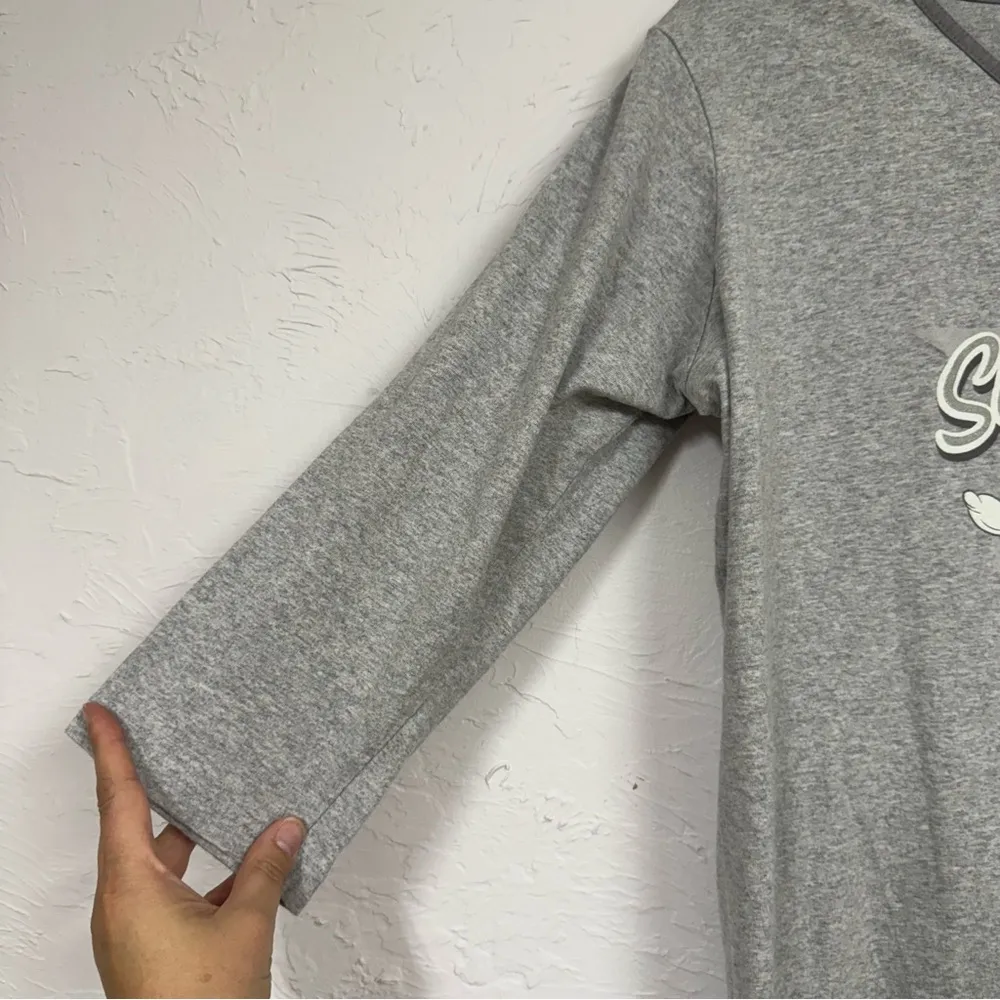 Disney Sleepy Seven Dwarfs Grey Sleep Shirt Nightgown Womens L Casual Comfy - Image 3