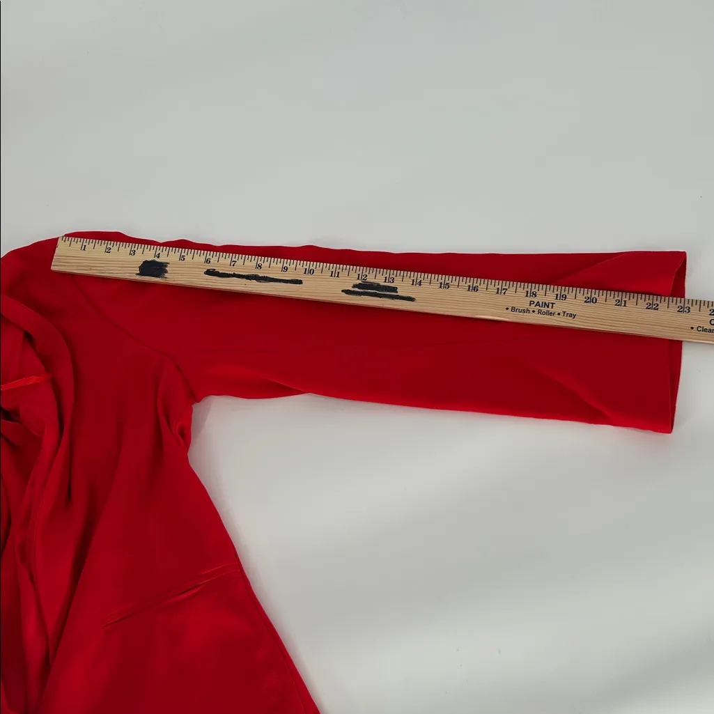 Adrienne Vittadini/Sandro Red Open-Front Blazer (Size Medium) - Image 11