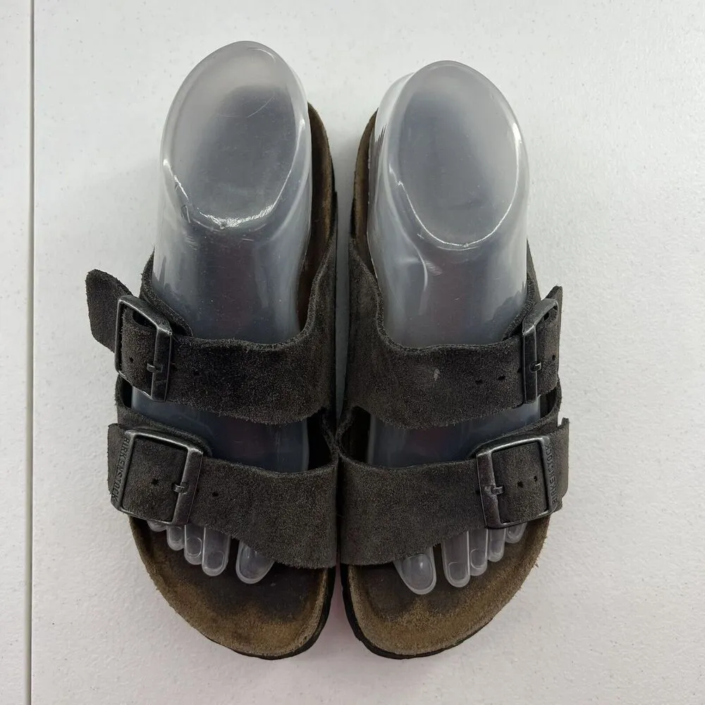 Birkenstock 38 US 7 Narrow Arizona Sandals Soft Footbed Mocha Suede Women's - Image 3