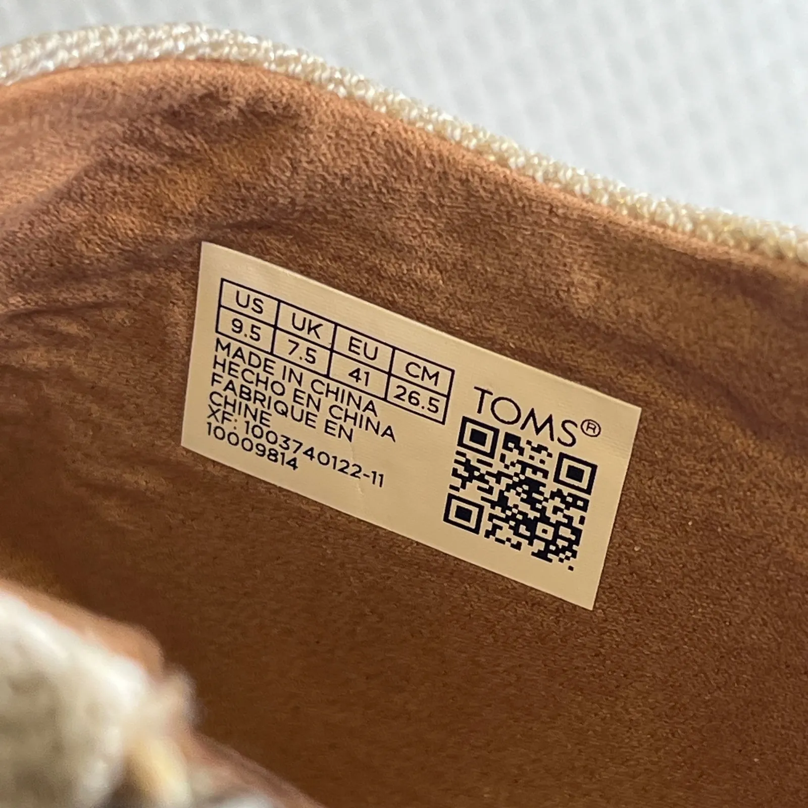 TOMS Women's Size 9.5 Beige Canvas Heeled Sandals Block‎ Heel Minimalist Majorca - Image 6