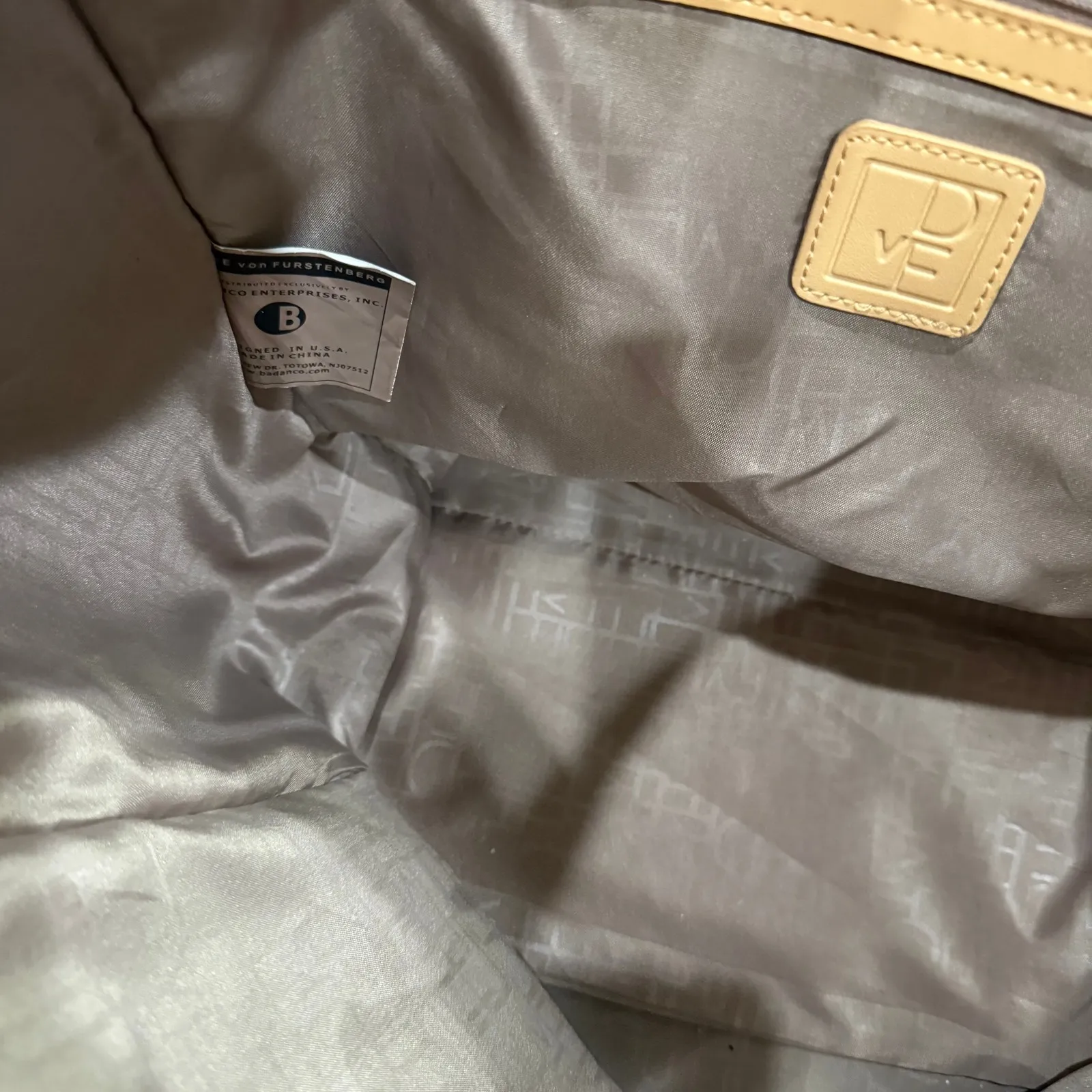 Diane Von‎ Furstenberg DVF Tote Bag Abstract Print Satchel Designer Purse Travel - Image 8