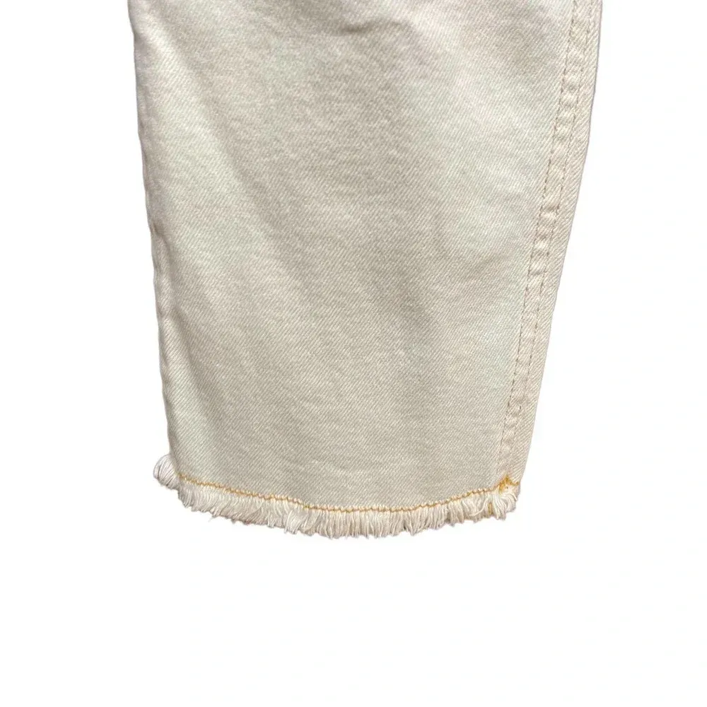 Maje Acid Wash Straight‎ Leg Jeans White Denim Size 40 / US 8 - Image 6