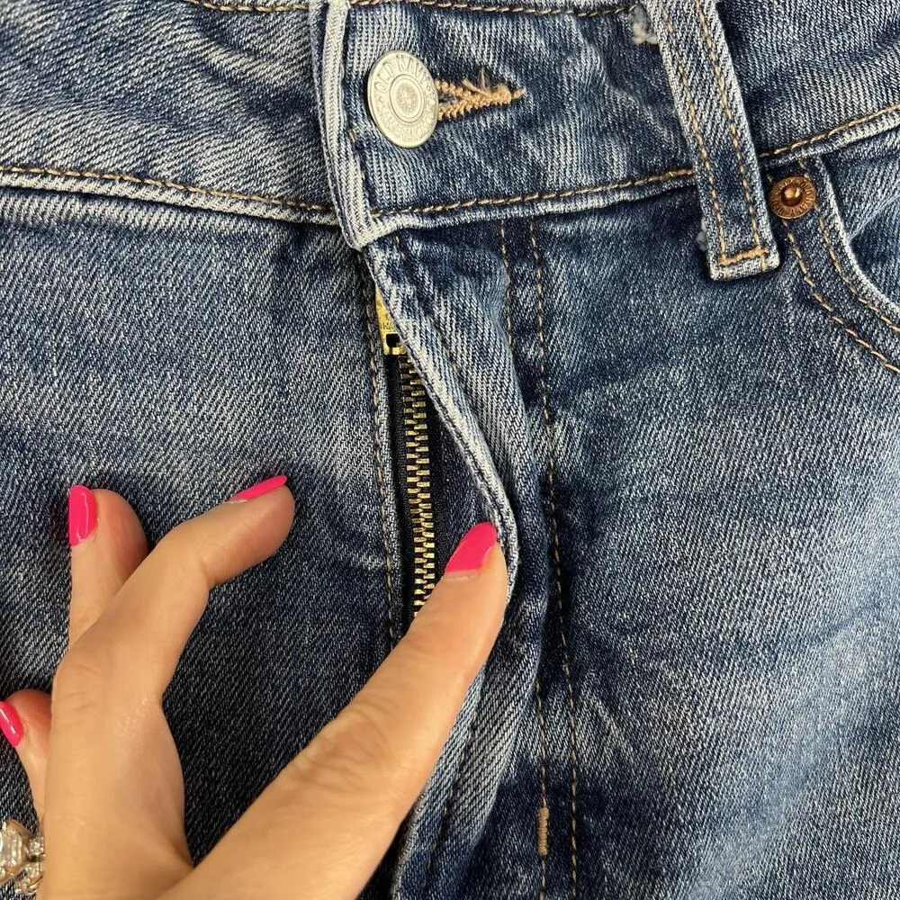 Old Navy Sz 12 Jeans O.G. Straight High Rise Secret Slim Pockets Margarita Blue - Image 5