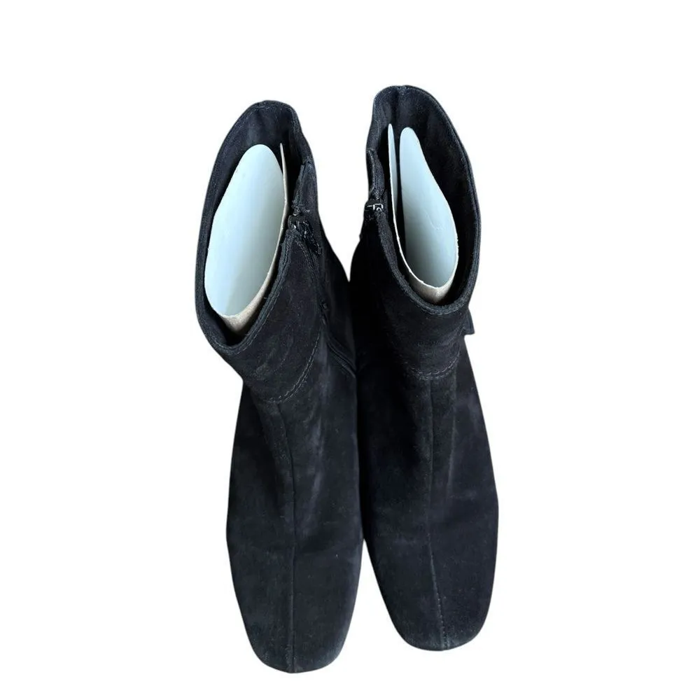 La Canadienne Sanford Suede Leather Buckle Zip Winter Ankle Boot Bootie Black 7 - Image 5