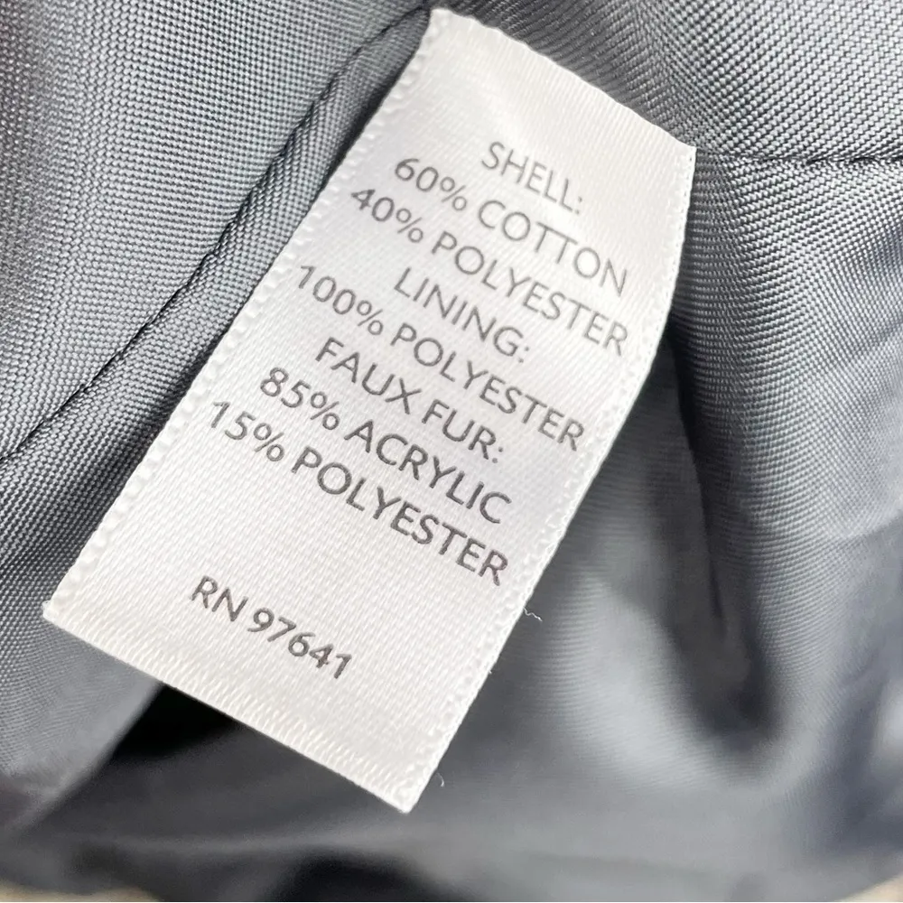 J. Jill Charcoal Grey Faux Fur Trim Vest Button Front Pockets Women's Size XL - Image 8