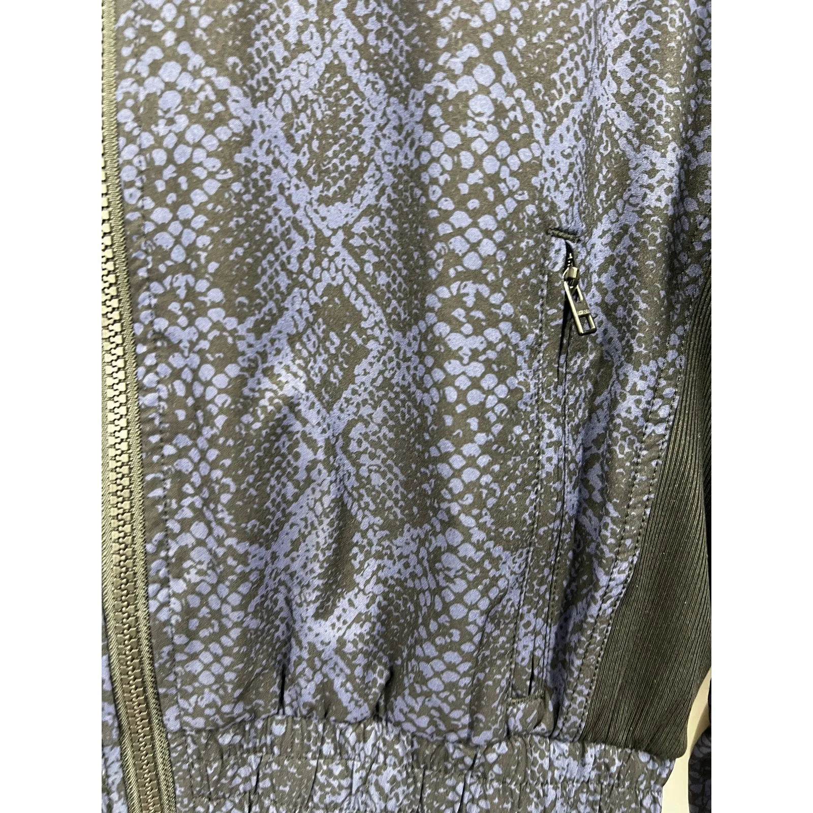 Athleta Jacket Womens Brooklyn Track Bomber Pullover‎ Python Blue Size XXS - Image 2