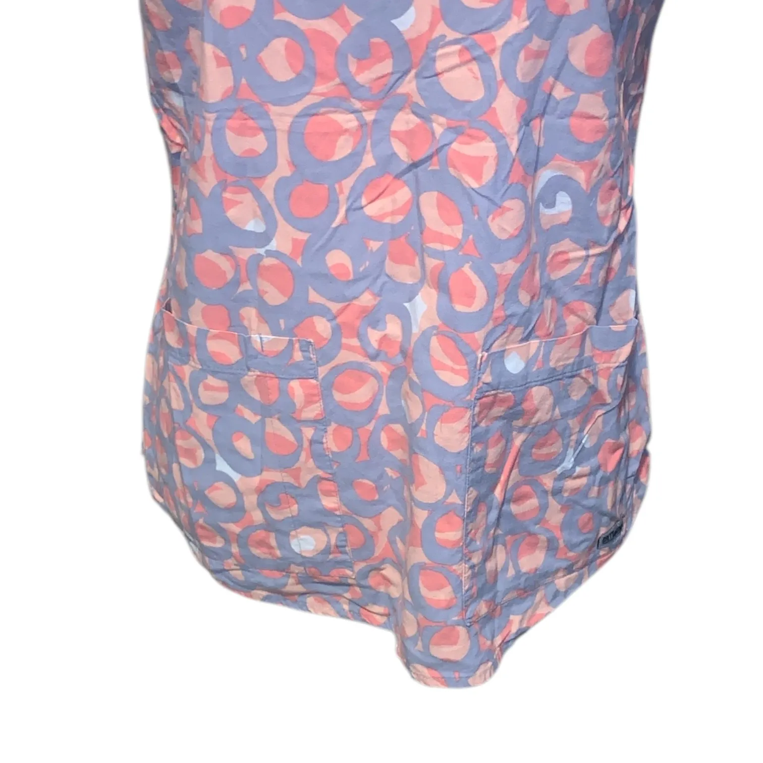 Grey’s Anatomy by Barco Circle Pattern Short Sleeve Scrub Top Pockets  - Image 3
