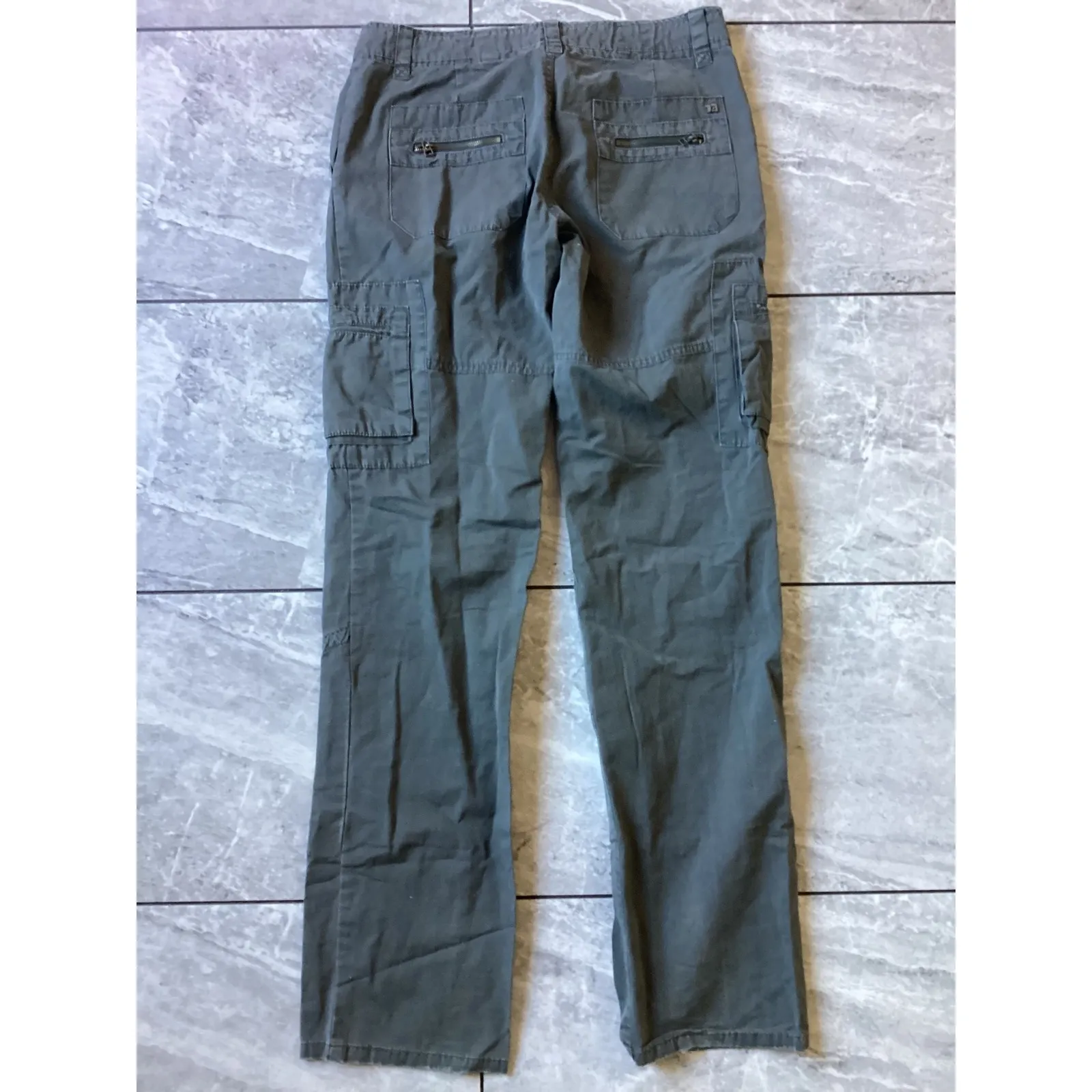 Joes Jeans Womens Linen Blend Cargo Pants Olive Green Drawstring Waist Size 27 - Image 9