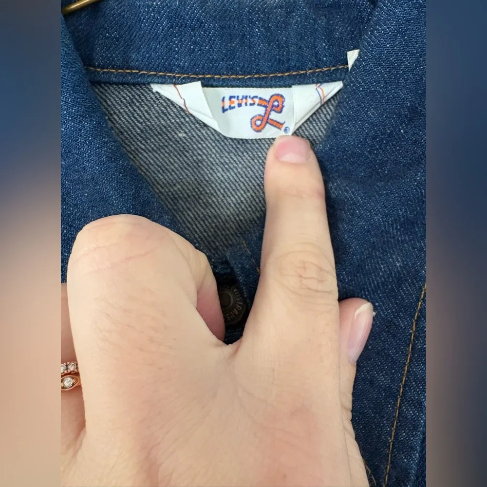 Vintage Levis 70s Orange Tab Denim Jacket Womens Medium Blue Trucker Western - Image 3