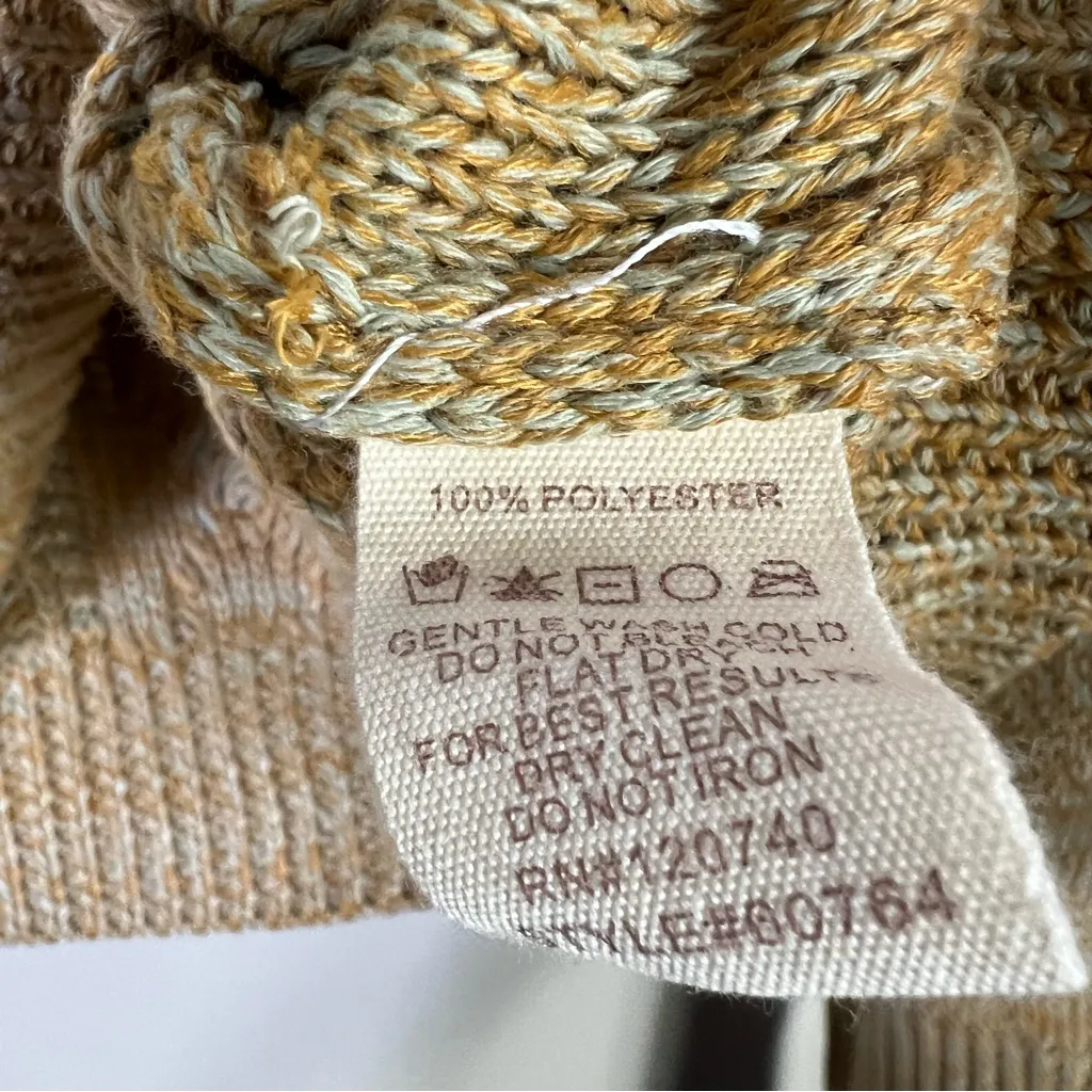 NWT Mystree Chunky-Knit Hooded Sweater Womens L Tan Cable-Knit Cottagecore - Image 7