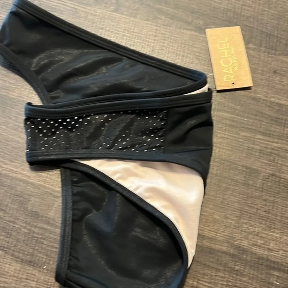 Rachel Roy Black Laser Mesh Bikini Bottoms Size XL NWT - Image 6