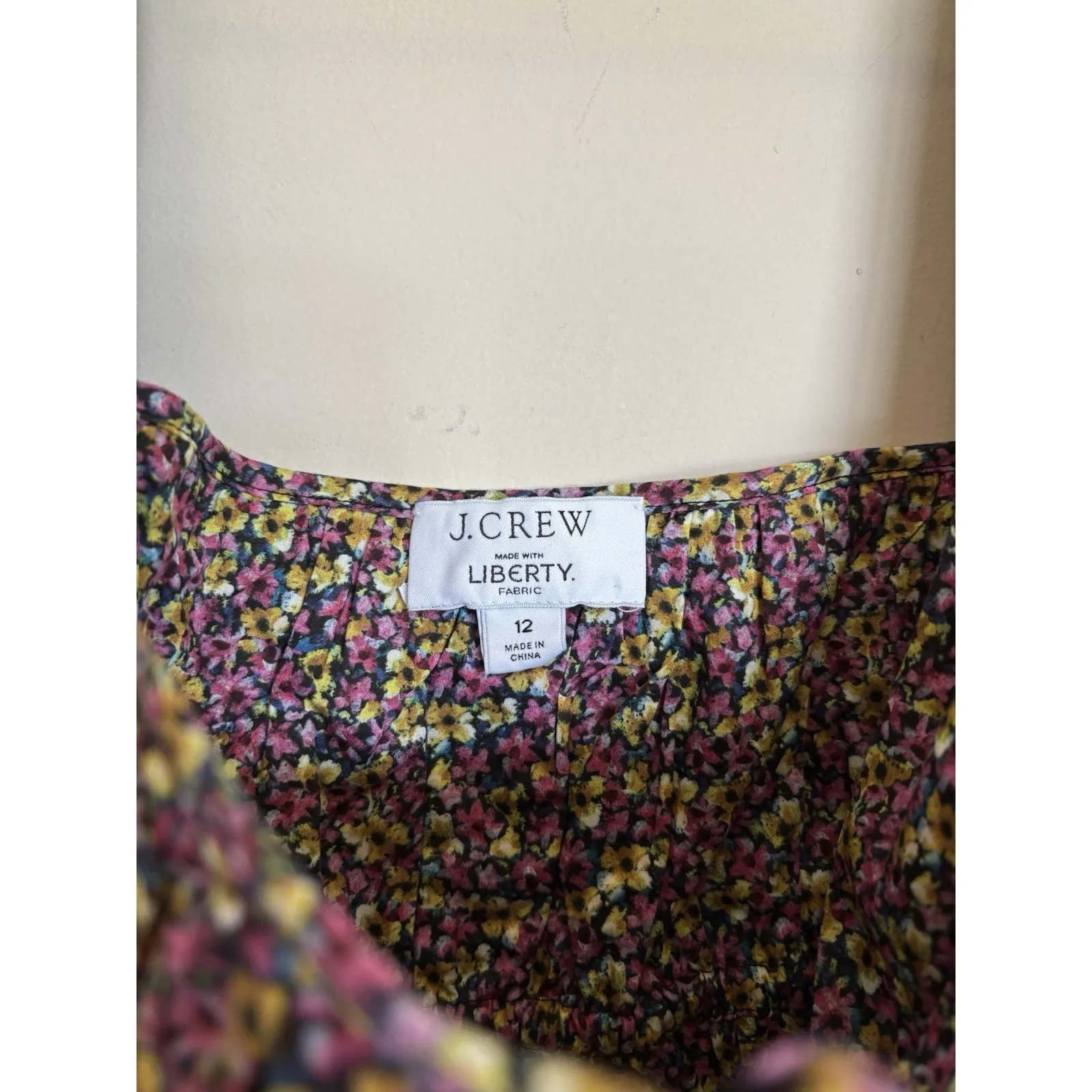 J.Crew x Liberty London 12 Cinched Waist Squareneck Cot Top Busy Izzy‎ NWOT - Image 4