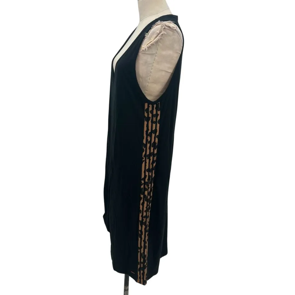 n:philanthropy Alice Leopard-Trim Tank Sleeveless Dress‎ Black Size Large - Image 7