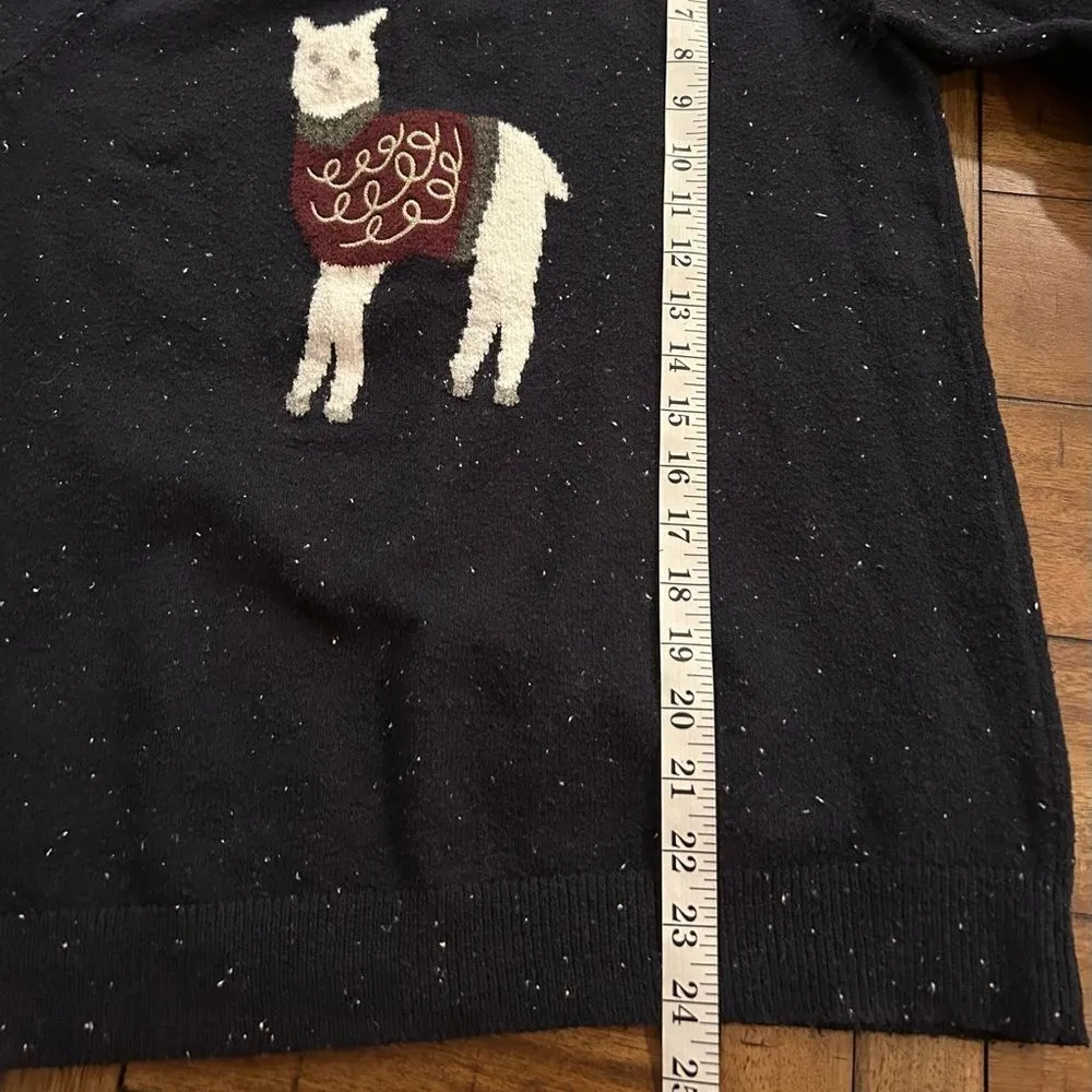 LOFT Women’s Navy Blue Llama Knit Crewneck Sweater Size Small Style 520610 - Image 3