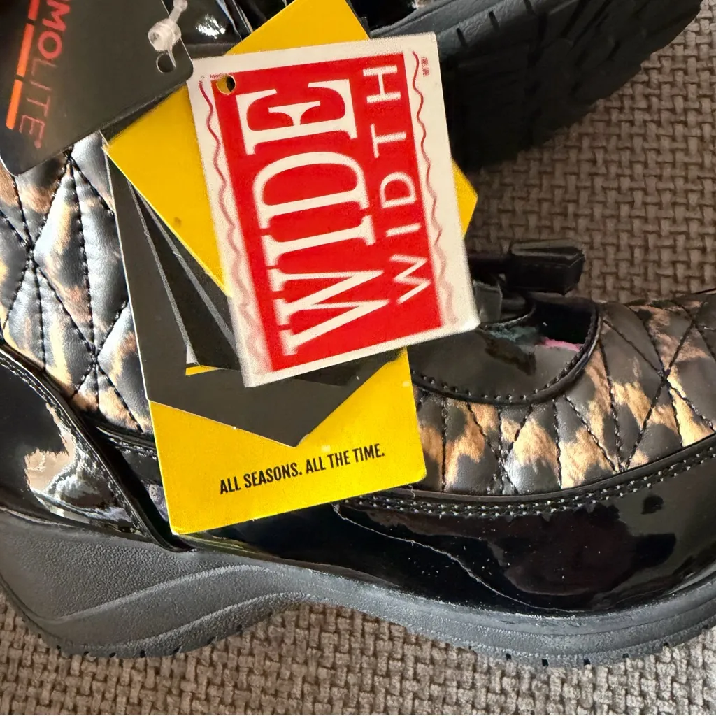 Khombu Molly Waterproof Leopard Print Snow Boots Wide 5W Thermolite Winter Boot - Image 5