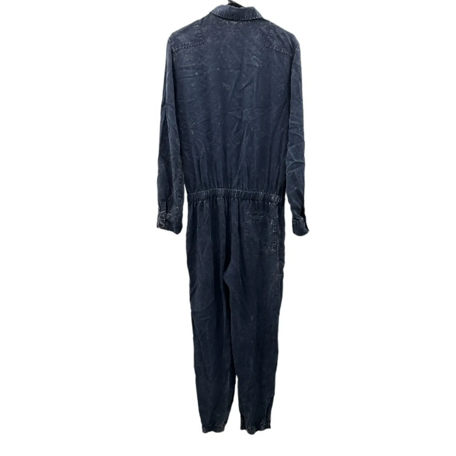Young Fabulous & Broke Everest Twill Navy Blue Long Sleeve Tie‎ Front Jumpsuit L - Image 6