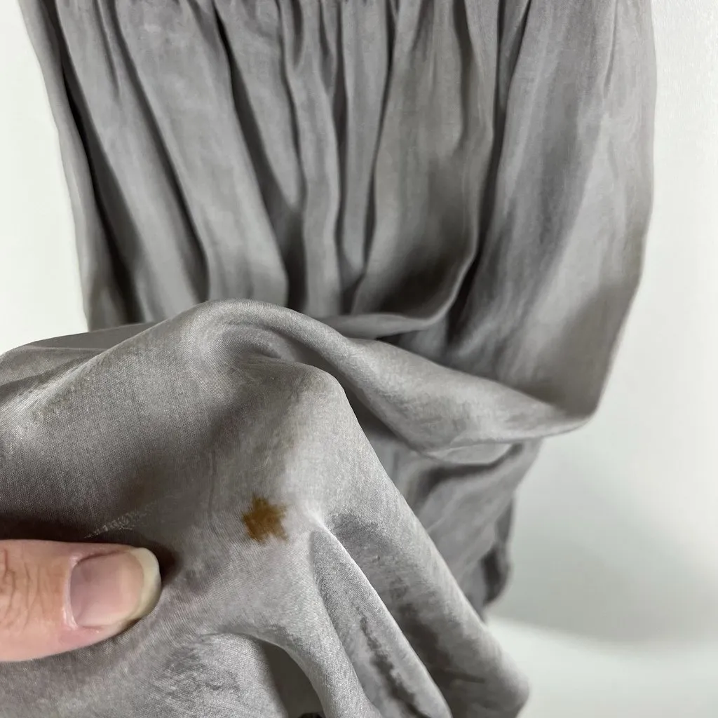 Alice + Olivia Silk Dress Babydoll Sequin‎ Bust  Gray Silver Fairy Glam Sz M - Image 4