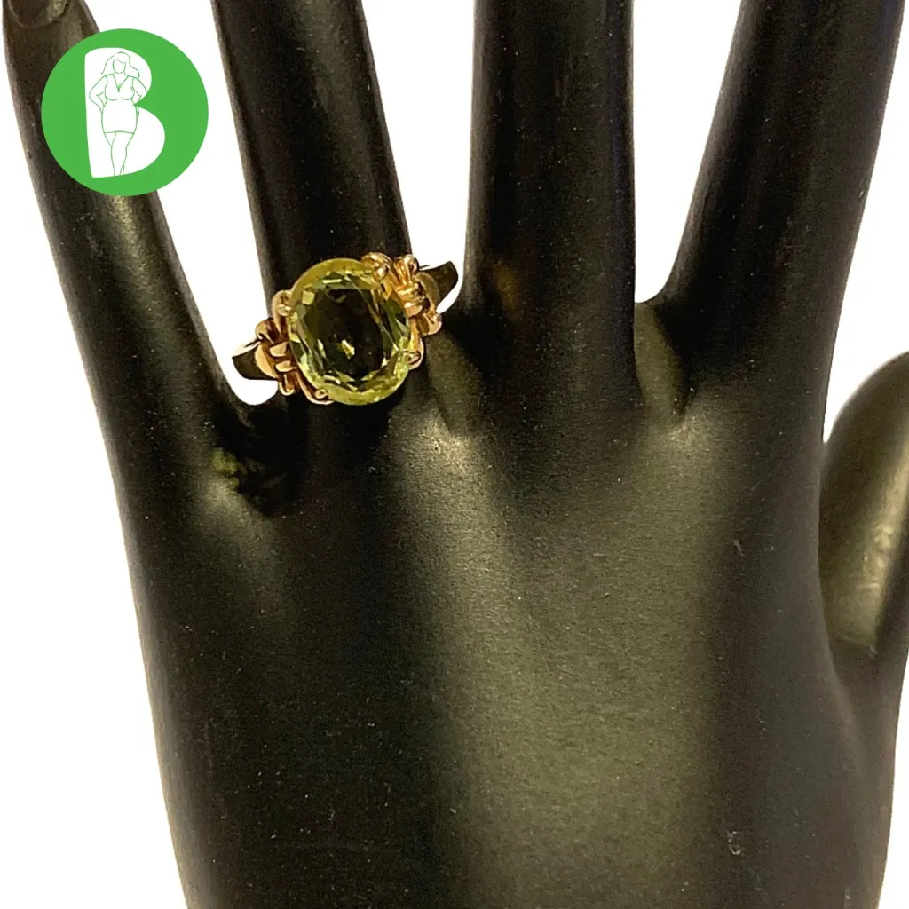 10K SOLID YELLOW GOLD OVAL CUT CITRINE RING (7) - Image 2