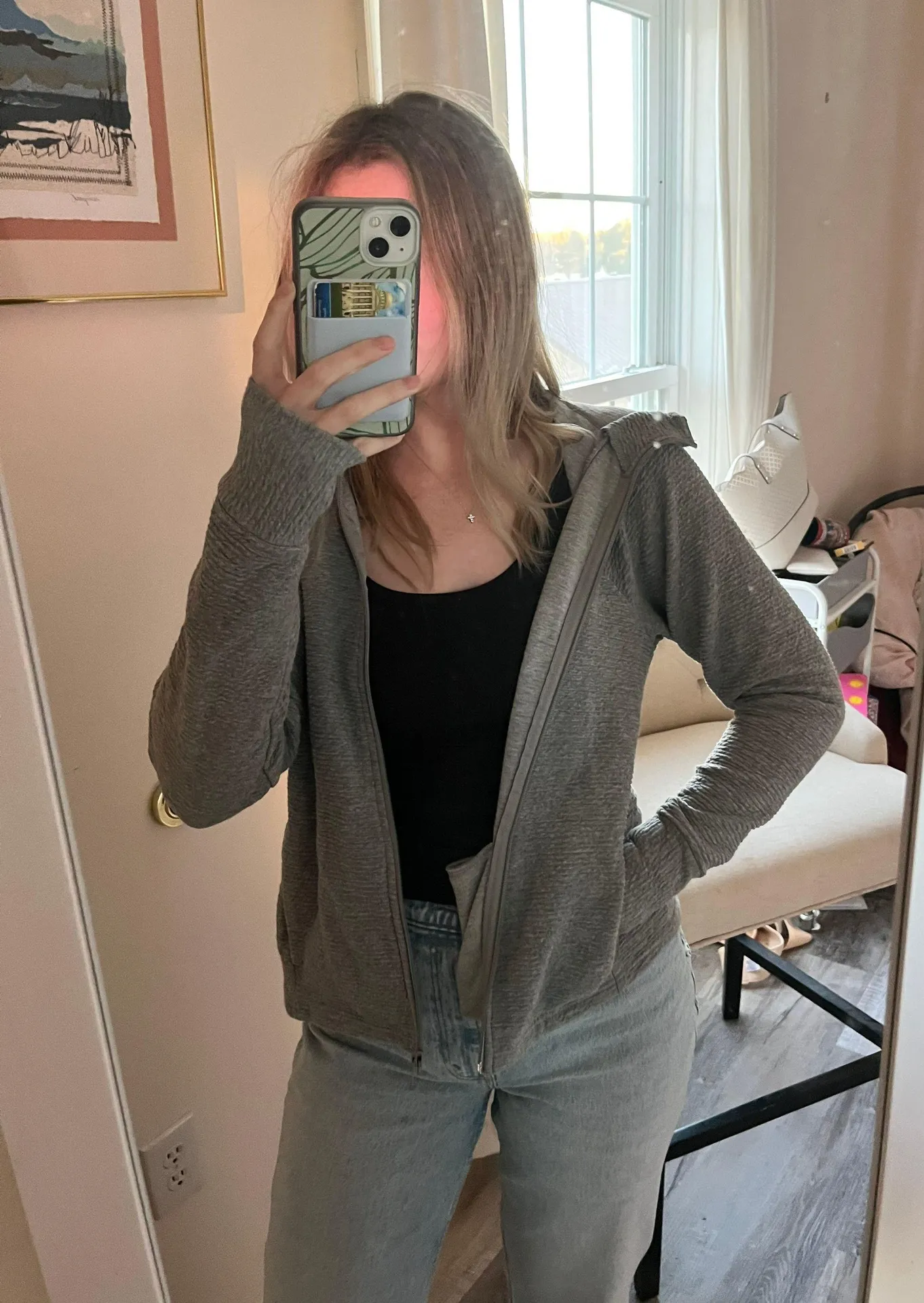 Athletic Works Athletic Gray Zip Up Jacket - Image 2