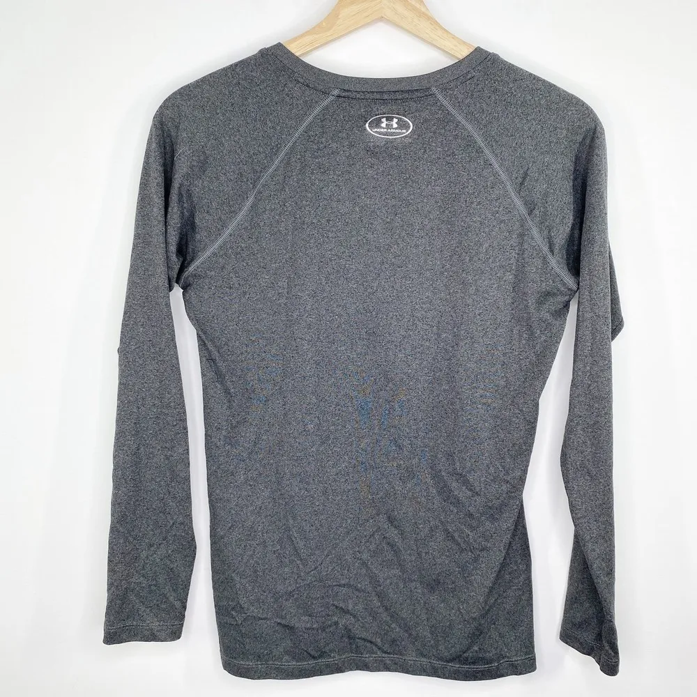 Under Armour HeatGear Semi-Fitted Grey Long Sleeve Shirt Women's Size Small S - Image 2