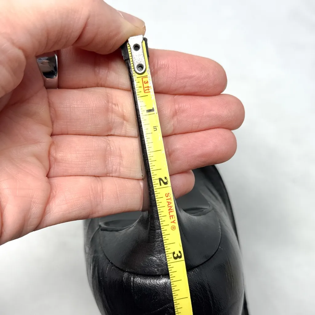 Saint Laurent Croc Pointed Toe Mid Height Stiletto Ankle Booties Boots Black 37 - Image 11