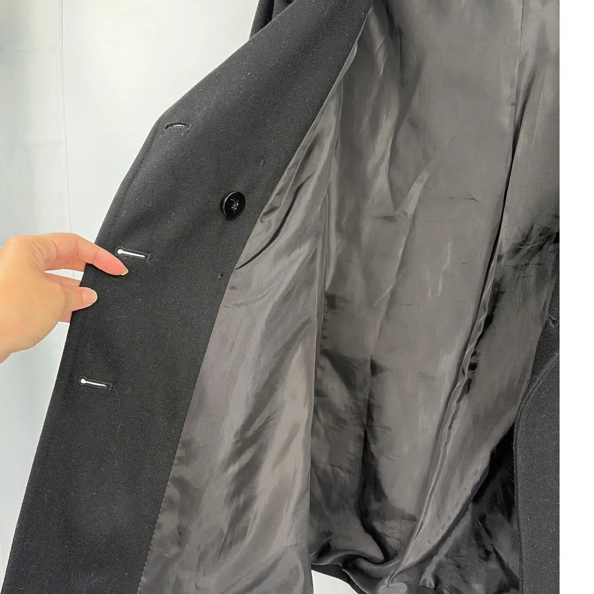 Jason Kole Peacot Womens Coat Sz M Double Breasted Minimalist Professional Black Size M - Image 9