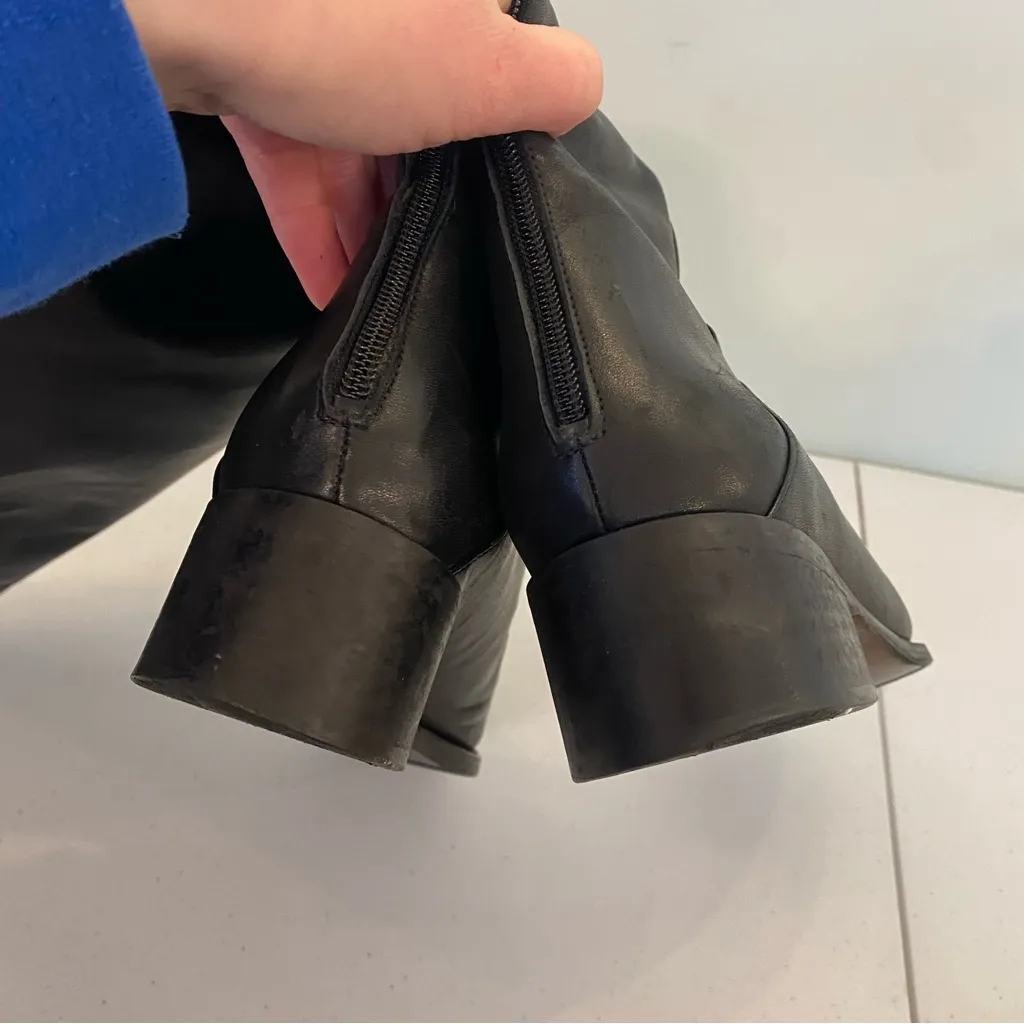 Duo Boots Black Leather Knee High size 41 handcrafted in Portugal wide calf - Image 3