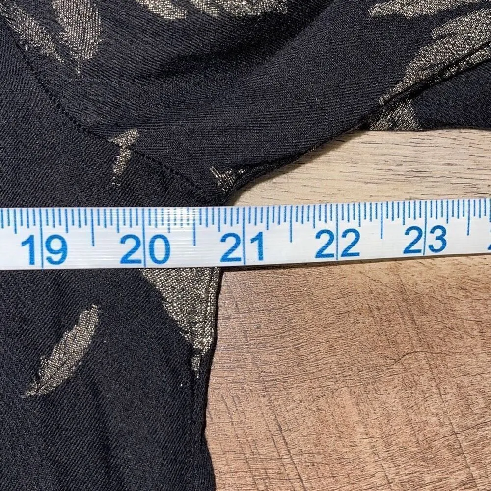 Johnny Was Workshop Womens Velvet Mix Bell Long Sleeve Blouse Black Size XS - Image 10