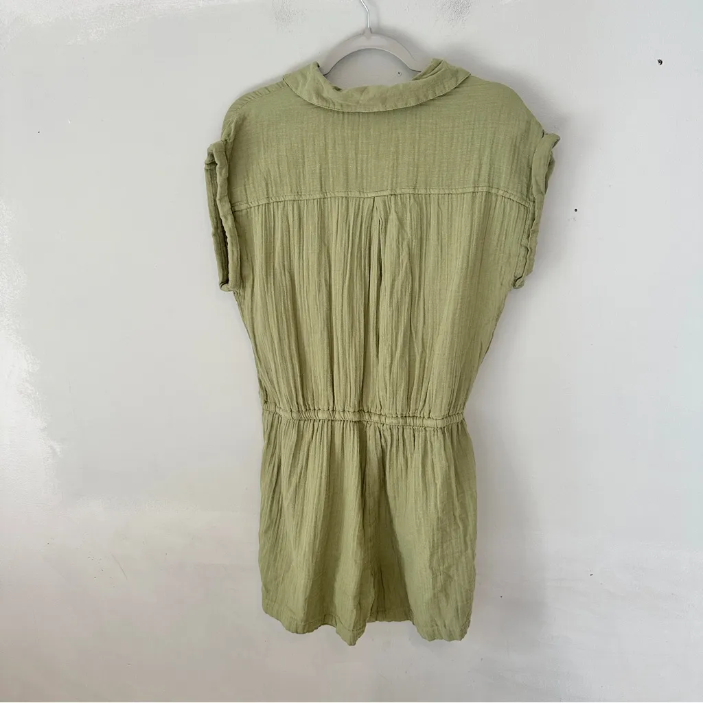 Old Navy Crinkle Gauze Romper Green NEW NWT Medium Tall - Image 3