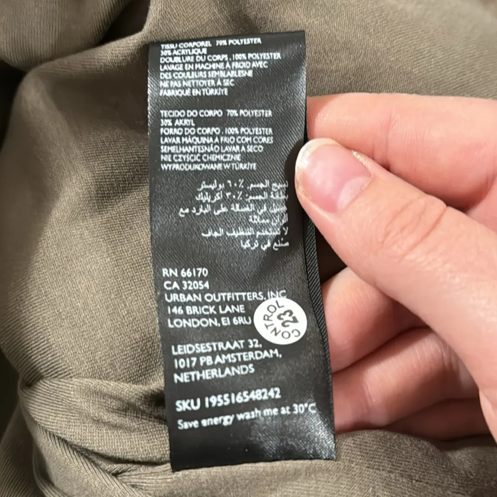 BDG Urban outfitters Borg Sherpa vest mossy brown hue size XS - Image 10