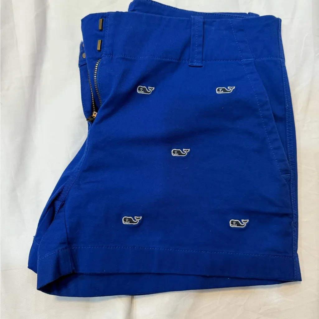 Vinyard Vines Blue Cotton Shorts with Whales Size 4 VGUC - Image 6
