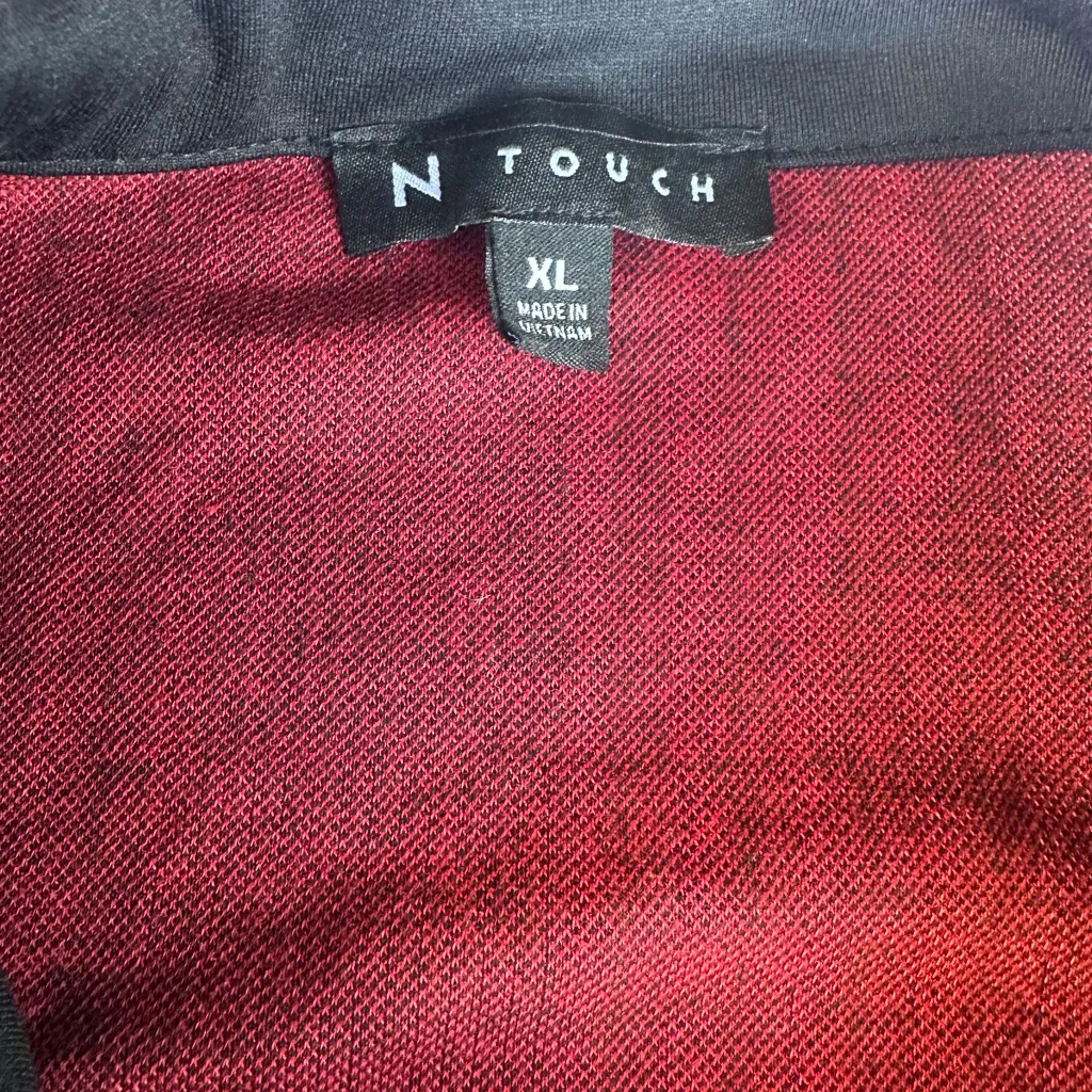 NWT N touch plaid ponte‎ Women's Sweatshirt Size XL Red - Image 4