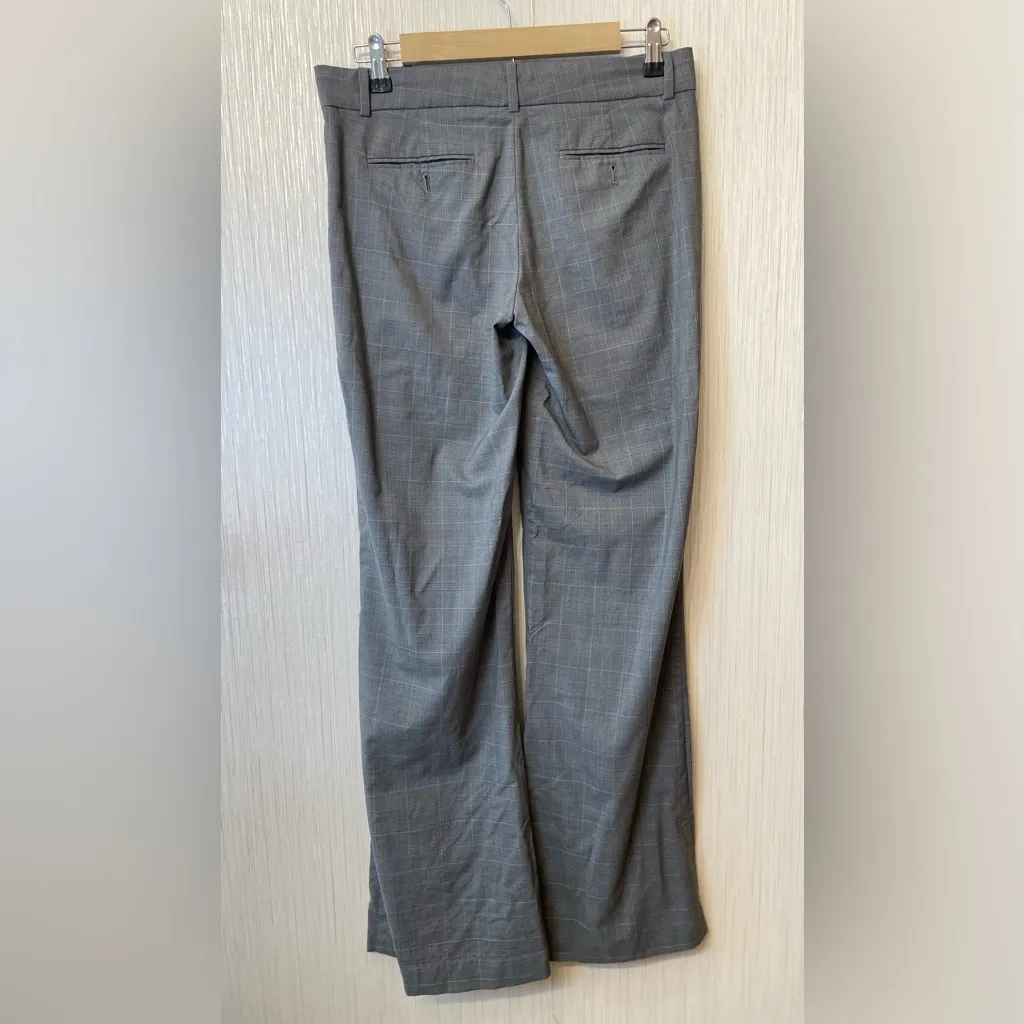 Theory Women’s Wool Dress Pants | Size 4 | Gray Plaid Wide Leg Workwear Classic - Image 2