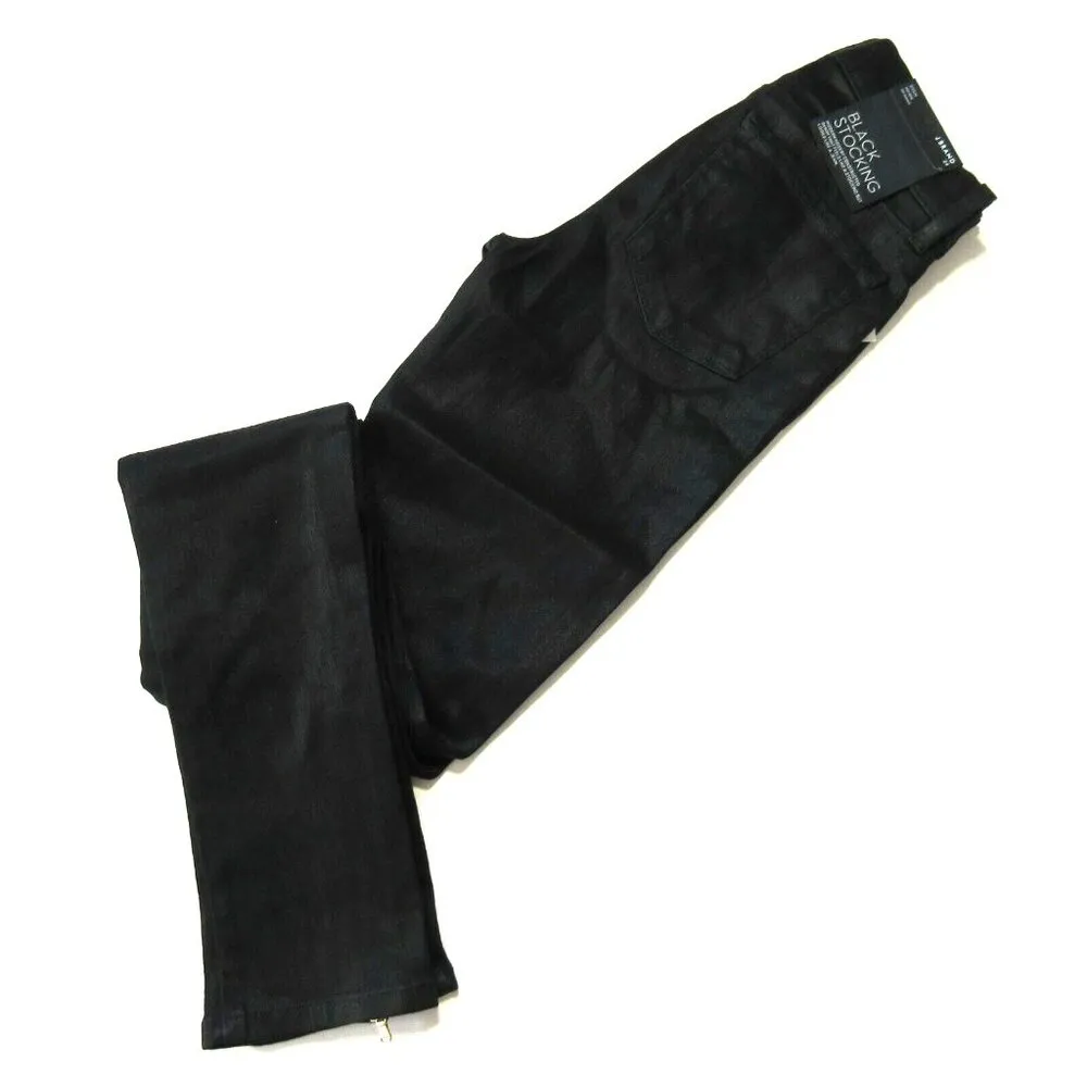 NWT J Brand Ryan Skinny in Fearless Coated Black Stocking Ankle Zip Jeans 24 - Image 12