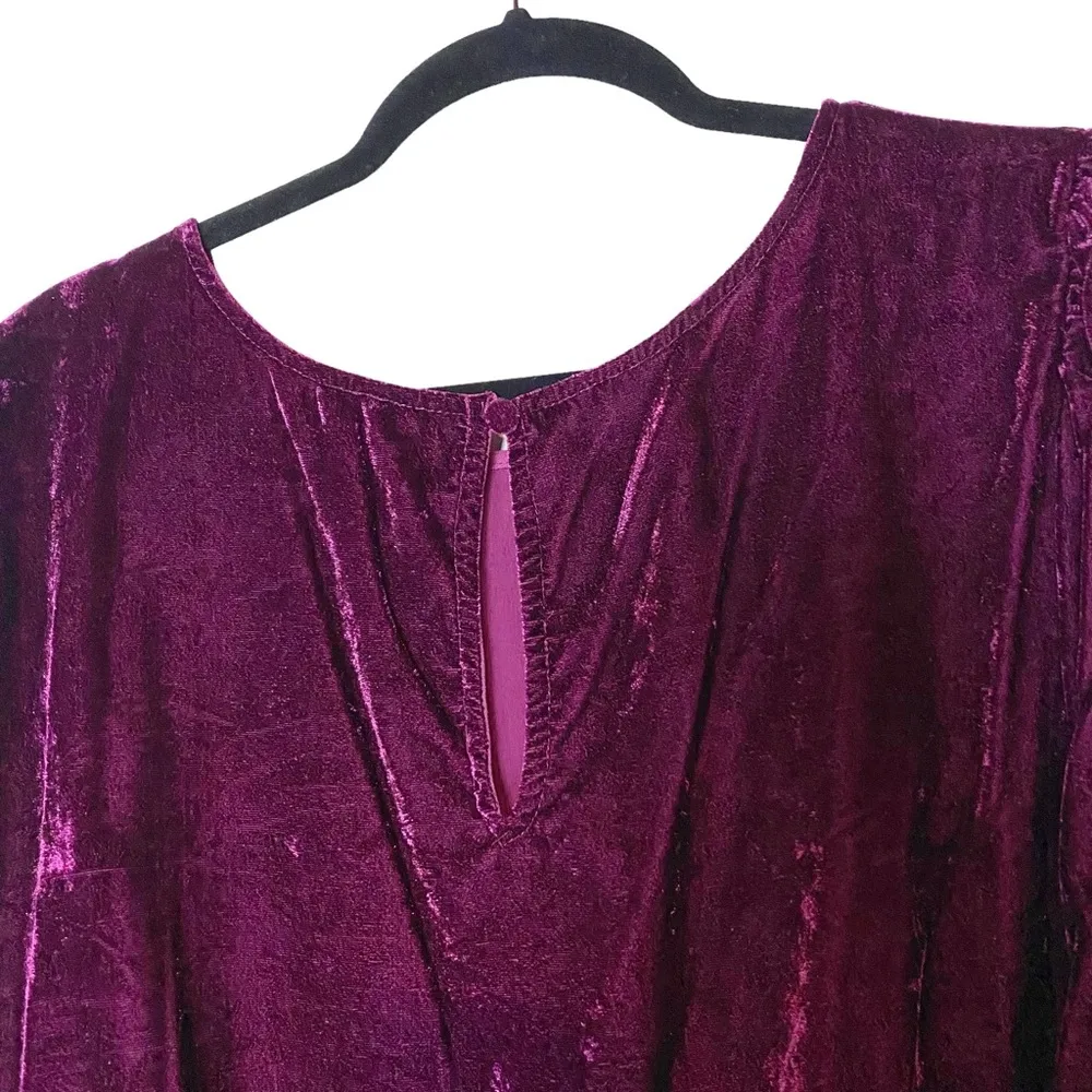 Torrid Velvet Ruched Sleeve Top in Wine 3 3X - Image 5