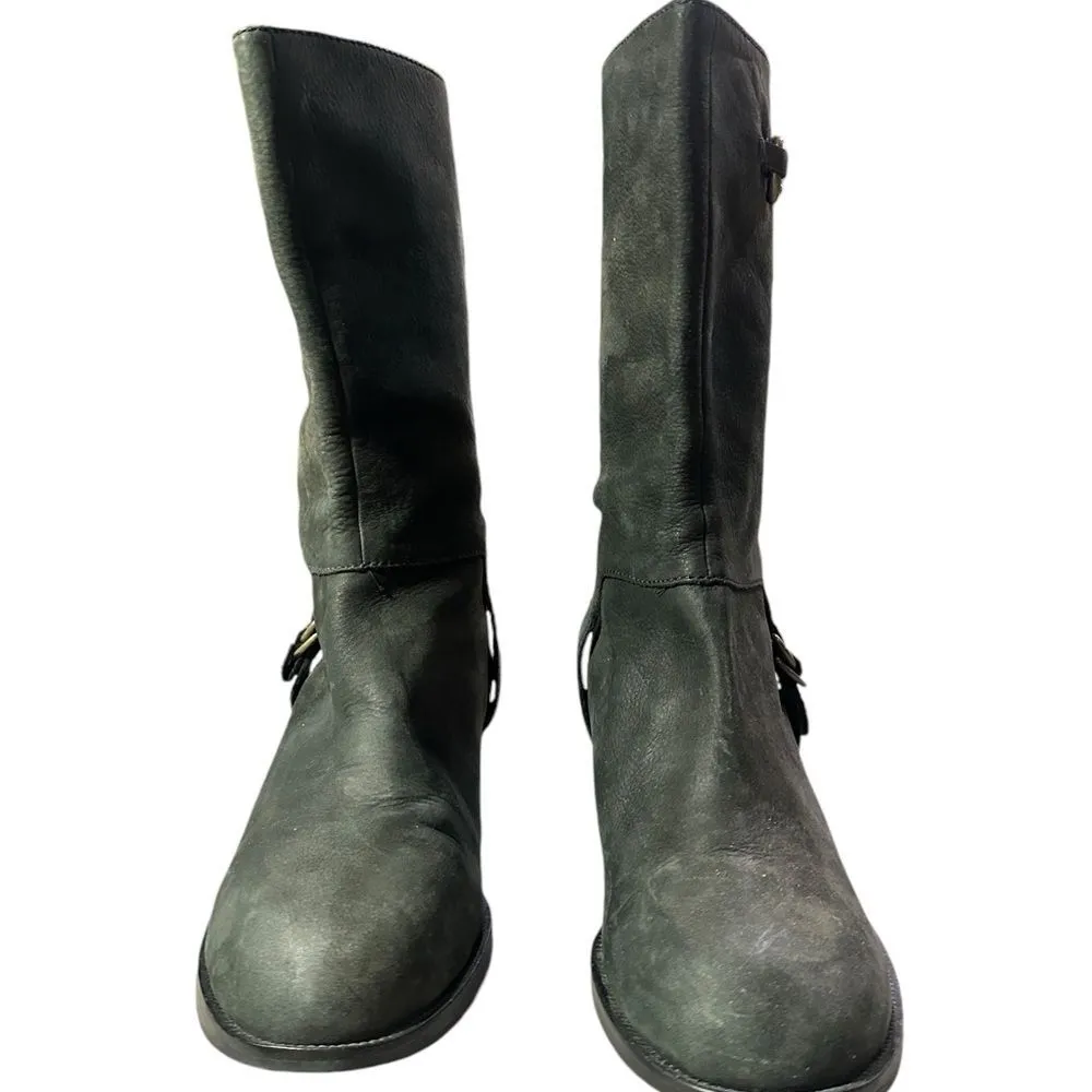 Cole Haan Nike Air Tantivy Biker Boot Brass Hardware Nubuck Leather Sz 9B - Image 7