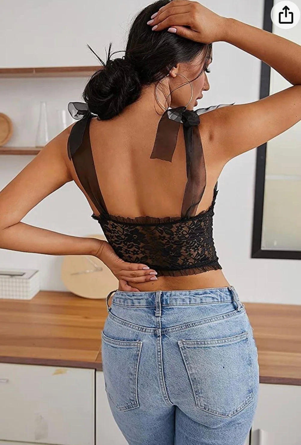 Amazon Black Lace Top - Image 2