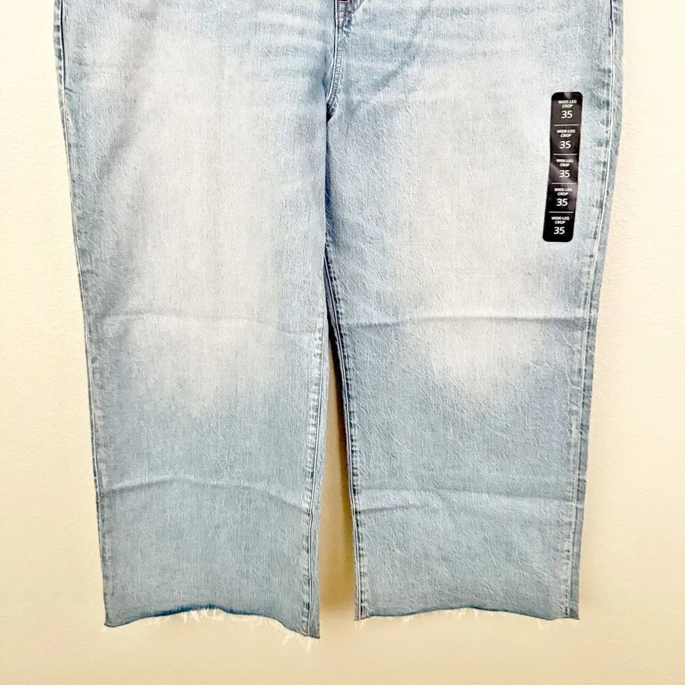 J. CREW | NWT Light Wash Wide Leg Crop Jean Stretch High Rise | Size 35, (20) - Image 4