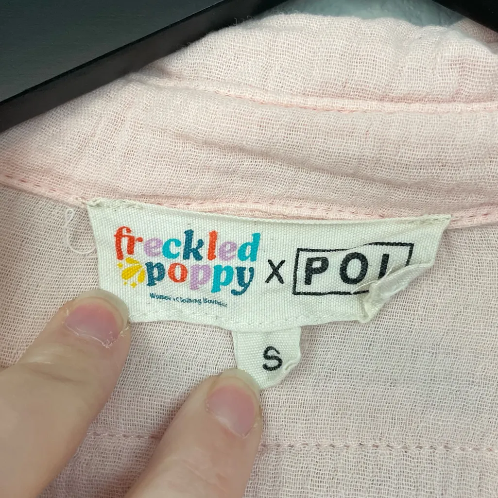 Freckled Poppy x POL X Marks the Spot Balloon Sleeve Blouse in Pink - Size Small - Image 4