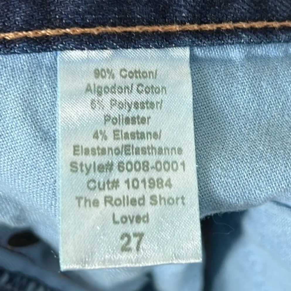 Current/Elliot The Rolled Shorts Womens 27 Dark Wash Mid Rise Stretch Casual - Image 7