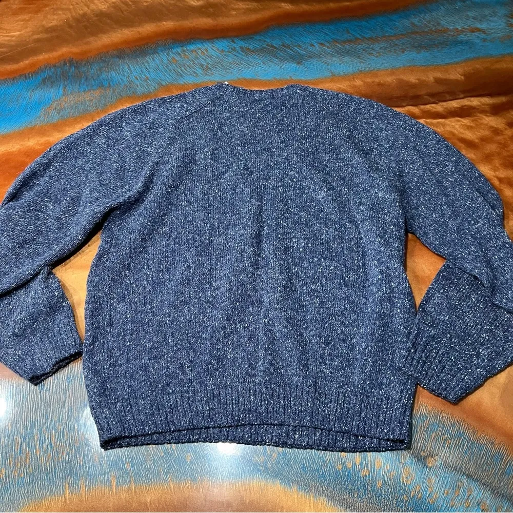Vintage Northern Isles Marled Blue Wool blend sweater made in Korea Size L - Image 5