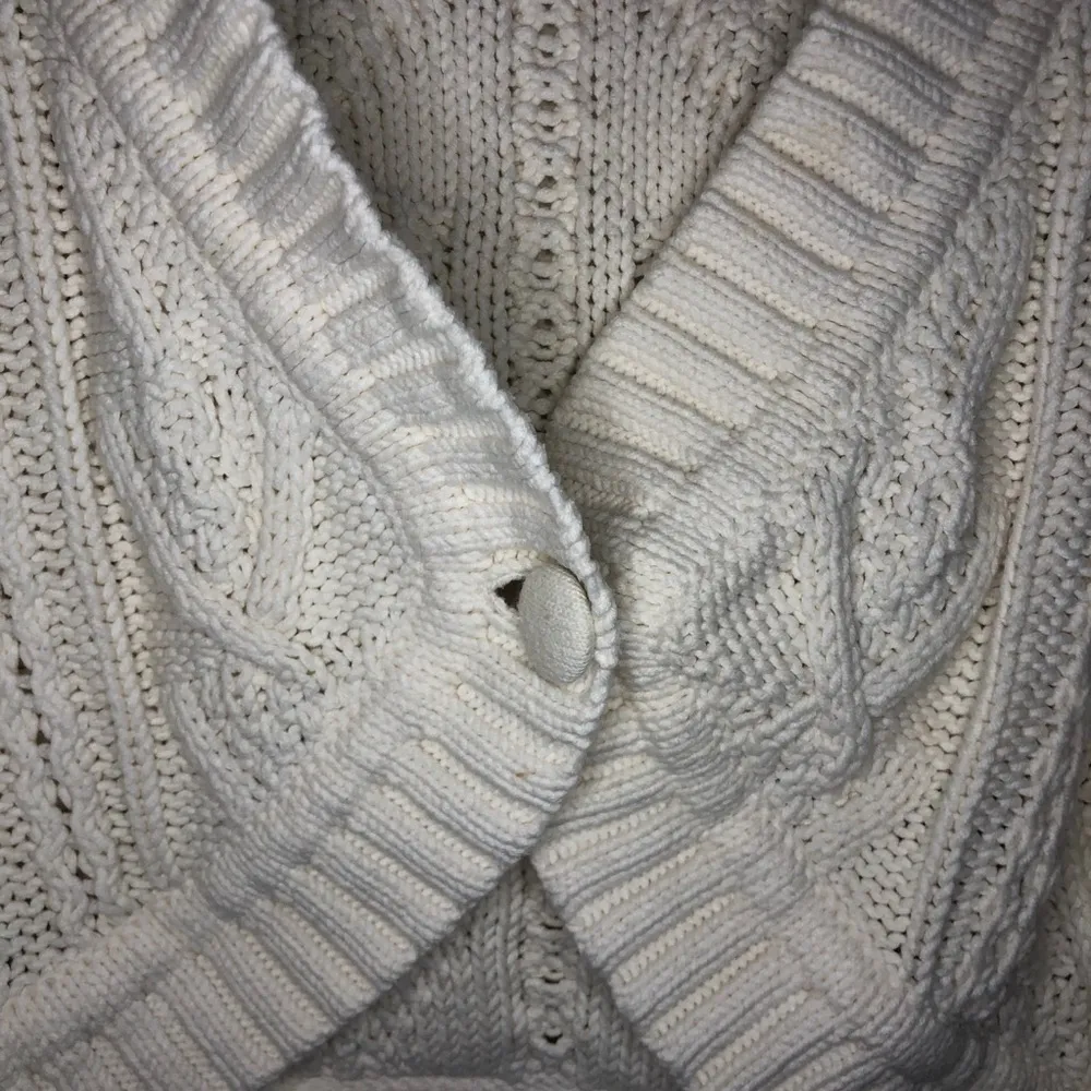 Tommy Hilfiger  Cardigan Cream Cropped Cableknit Cardigan Sz L EUC 90s Y2K Style - Image 6