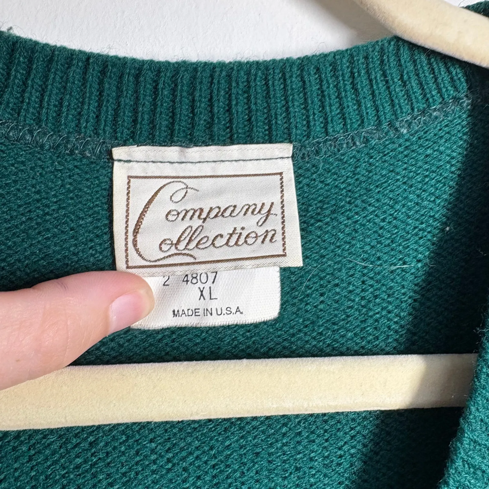 Company Collection Sweater Women XL Green White Forest Winter Grannycore Cottage - Image 5