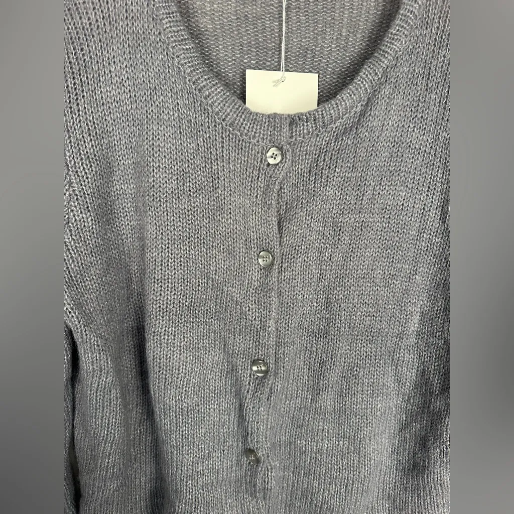 Nia Ariana Cardigan Grey Wool Relaxed Fit Women’s Sz S Gray - Image 7