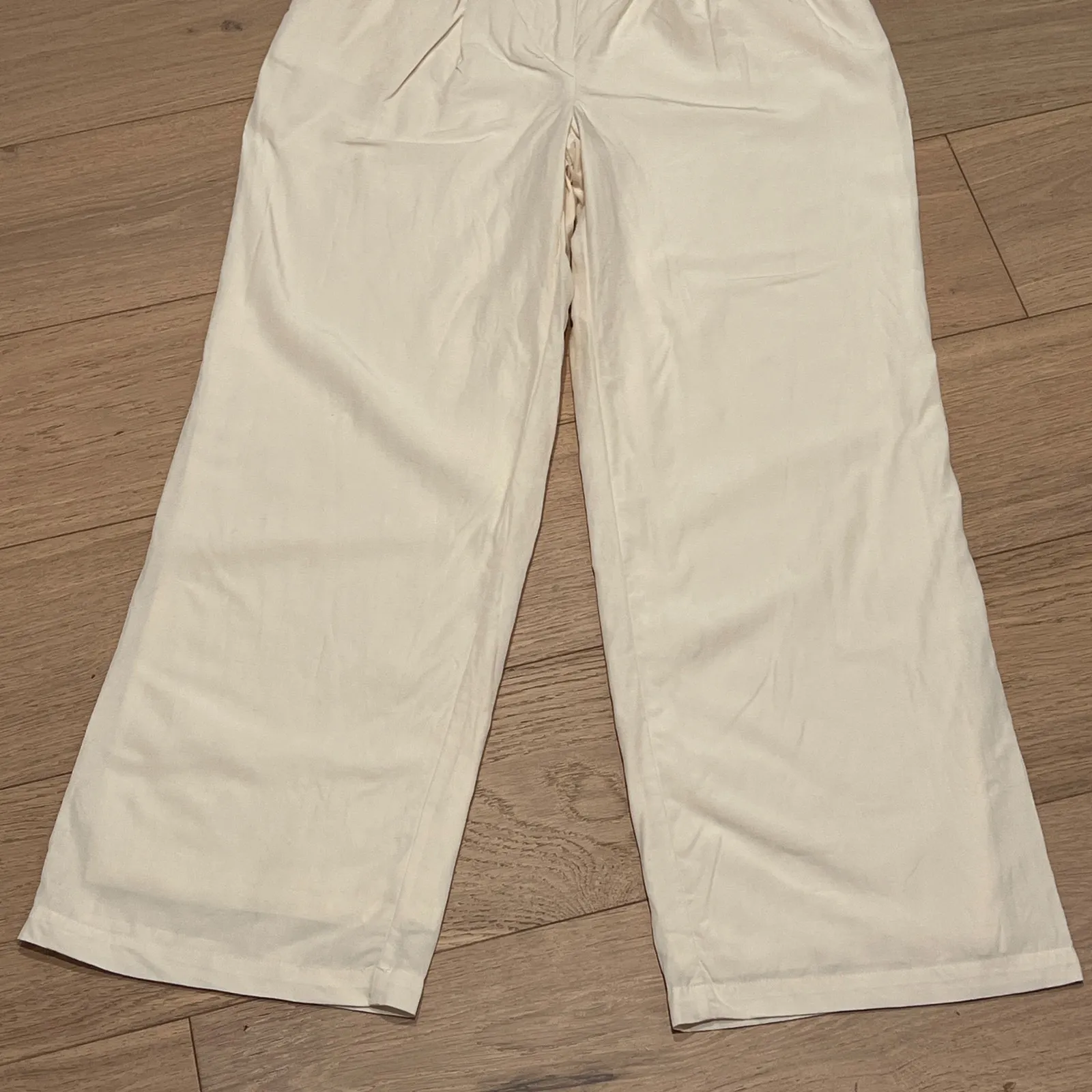 DISSH Cream Wide Leg Tencel Linen Lined Trousers Women’s Pants Size 6 - Image 3